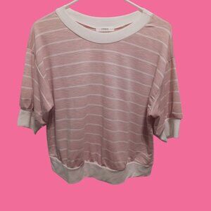 Cherish Pink & White Striped Womens Top size medium